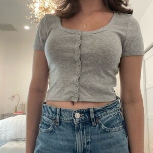 Heather gray crop top